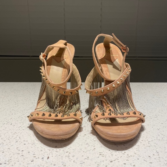 BRIAN ATWOOD Gold Studded Fringe Heels - Picture 4 of 10